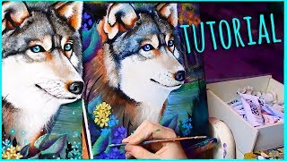 wolf painting paint acrylics fantasy tutorial