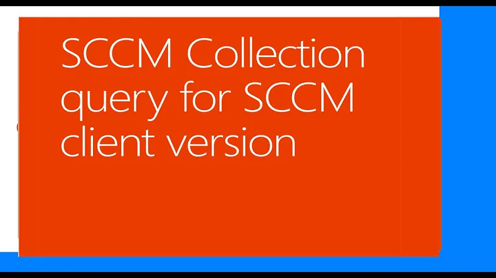 SCCM Collection query for SCCM client version installed