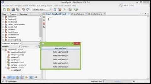 Java Swing example: insert UI dynamically
