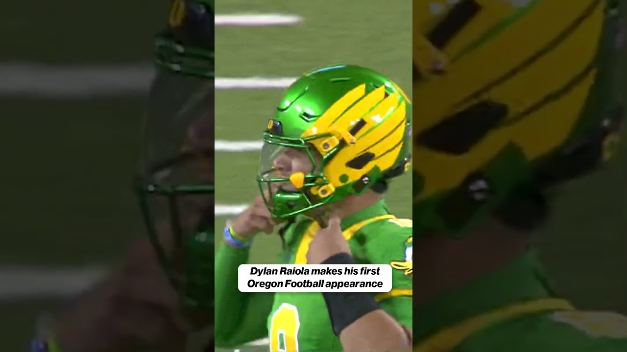 Nebraska transfer quarterback Dylan Raiola makes his first appearance as a Duck 🔥 #CFB #Oregon