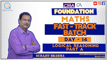 MATHS | LECTURE 14 | CA/CMA FOUNDATION FAST-TRACK BATCH | SURAJIT BRAHMA