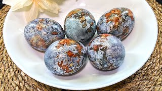 How to paint eggs in an original and beautiful way for Easter 2024 Marble eggs in hibiscus
