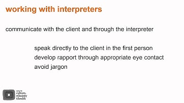 Medicare Local Online Resource Chapter 7 - Working with interpreters
