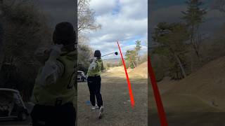 真冬のドライバーショット