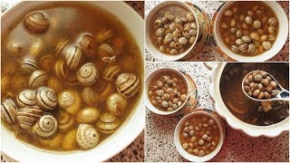 حساء الحلزون المغربي - تحضير الغلالة أو الببوش في البيت مع طريقة الغسل \ Moroccan Herbal Snail Soup