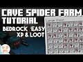 EASY CAVE SPIDER FARM TUTORIAL | XP & Loot - Minecraft Bedrock 1.11