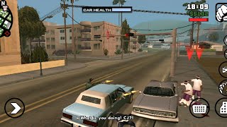 تختيم مهمة gta San Andreas رحنة انا والعصابة وتعاركنة ضد عصبات في السيارة