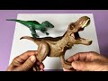 Velociraptor And Tyrannosaurus - Real Toys Dinosaurs For Kids.Spider And Cockroach Zuru Robo Alive