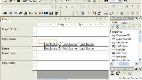 Crystal Reports Tutorial Selecting, Moving & Resizing Fields Business Objects Training Lesson 3.3