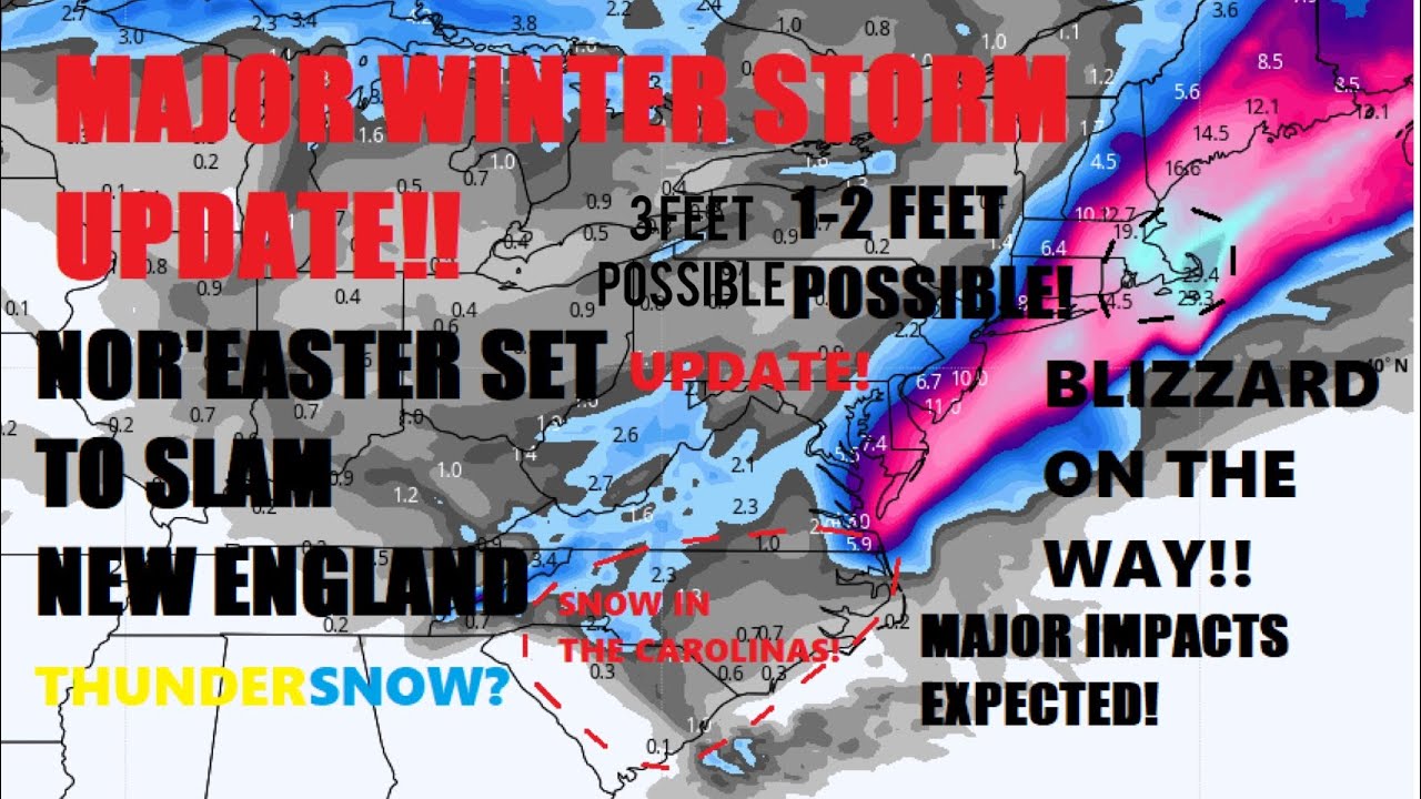 Major Winter storm update! Blizzard conditions to bring big 1-3 feet of ...
