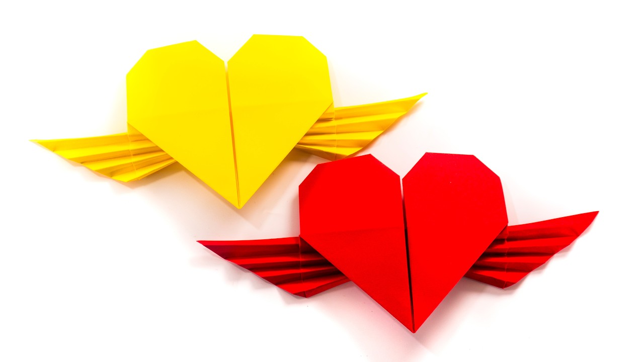 How to Make an Origami Heart with Wings