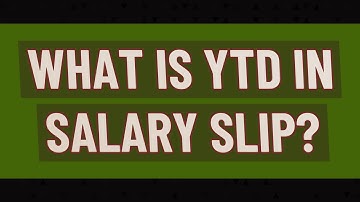 What is YTD in salary slip?