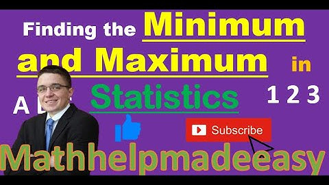 Finding the Minimum and Maximum in Statistics Video | Mathhelpmadeeasy
