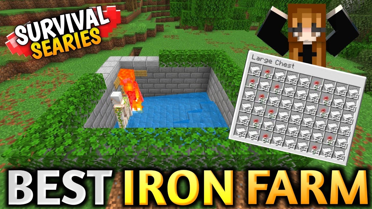 Minecraft PE Best Iron Farm 1.21+ 🔥| Minecraft Survival Series #4 ...