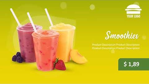 Digital Menu for Restaurants – PowerPoint Animated Template (Food Presentation)