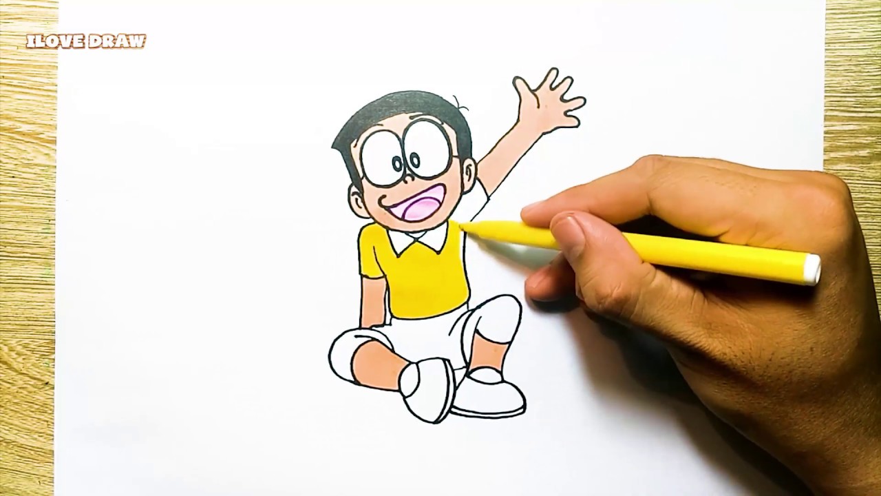 36 Tranh tô màu Nobita đáng yêu cho bé tập tô