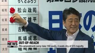 Japan's Abe wins upper house poll but fails to secure 2/3 majority required...