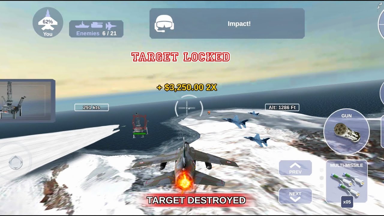 Air Strike Mission: Destroying Sea Bases with Multi-Missiles