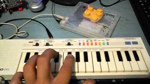 Circuit bending sound modulator on a Casio PT-1