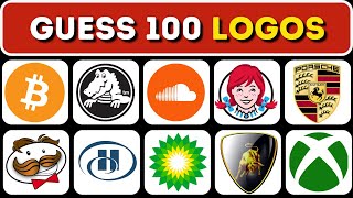 Guess The Logo in 3 Seconds | 100 Famous Logos | Logo Quiz 2024