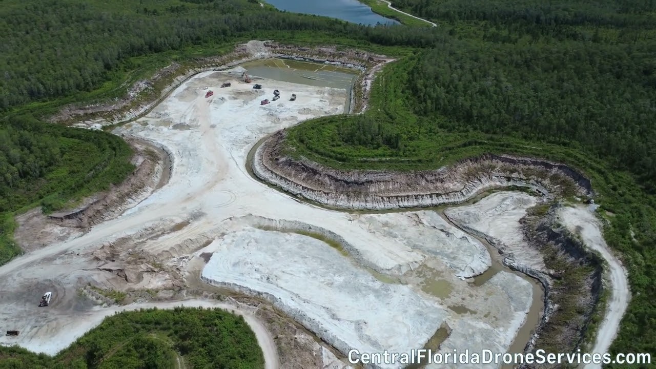 4K Drone Footage of Active Mine Pit & Haul Operations | Florida Sand Site