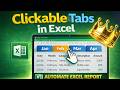 🔥 Automate Excel Reports FAST | Clickable Tabs Dashboard (No VBA Step by Step)