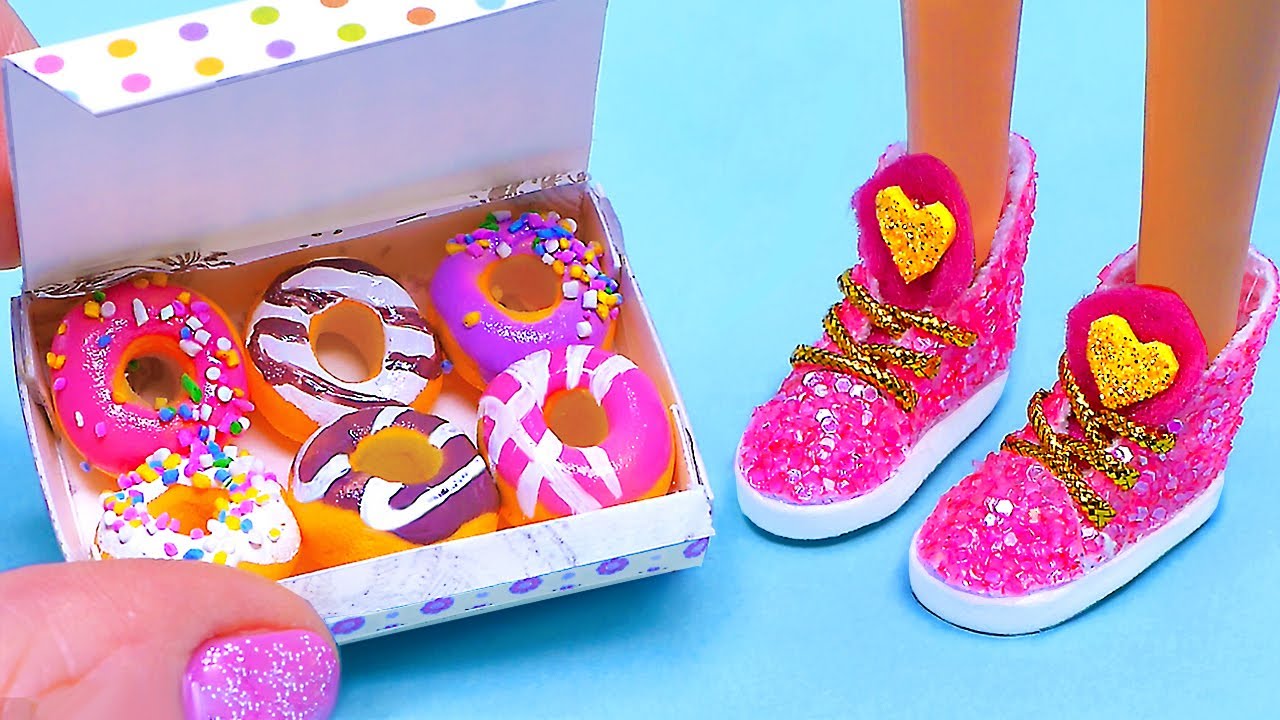 7 DIY Barbie Hacks and Crafts ~ Barbie Shoes, Miniature Donuts and more