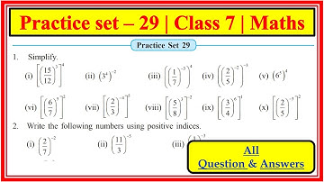 Practice set 29 class 7th Maths | Indces | Maharashtra state board