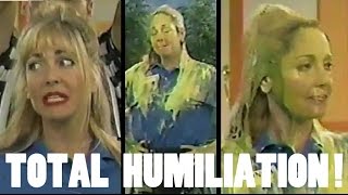 Poor Rhonda is completely humiliated with slime balloons on Family Challenge