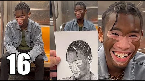 Drawing stranger's portraits on NYC subway and get...