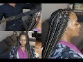 Knotless Box Braids On EXTREMELY Long Hair // Regular Speed & Slow Motion