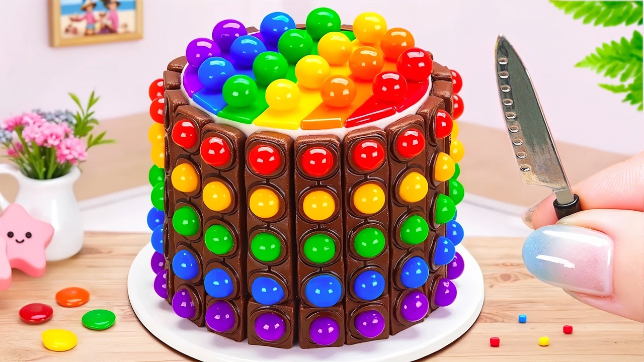 New Style Pop It Rainbow Cake 🍒 Try Out Tasty Miniature Cake Recipe 😋 Baking Journey