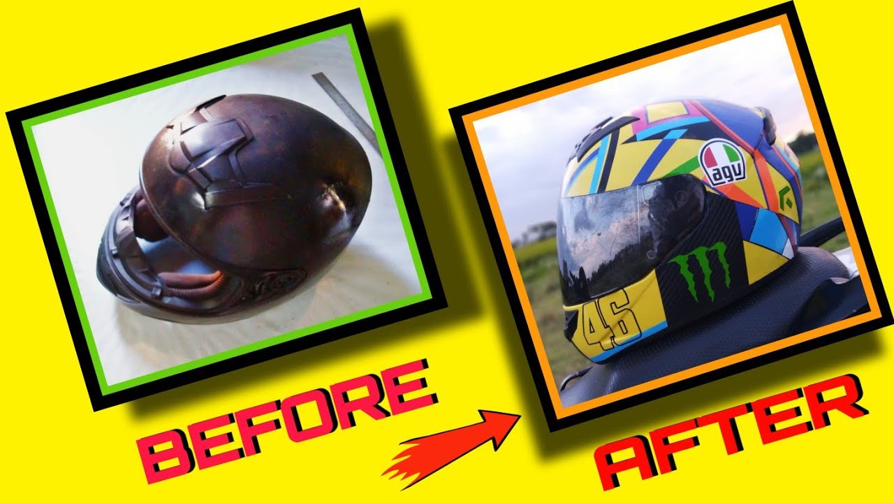 #Helmet_stickering #Helmet_transformation | Normal helmet to sports ...