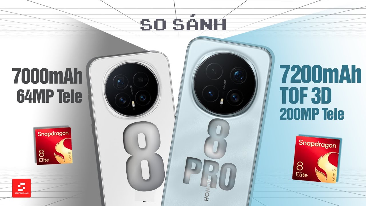 So sánh chi tiết Honor Magic8 vs Honor Magic8 Pro: Chênh ~7 Triệu thì khác những gì?