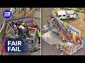 Dramatic rescue during a school carnival as ride gets stuck in the air | 9 News Australia