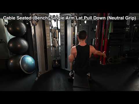 Cable Seated (Bench) Single Arm Lat Pull Down (Neutral Grip)