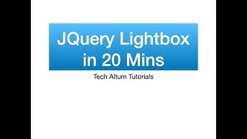 Jquery Lightbox Tutorial  | 20 Minutes | Jquery Tutorial | Tech Altum  | Avinash Malhotra