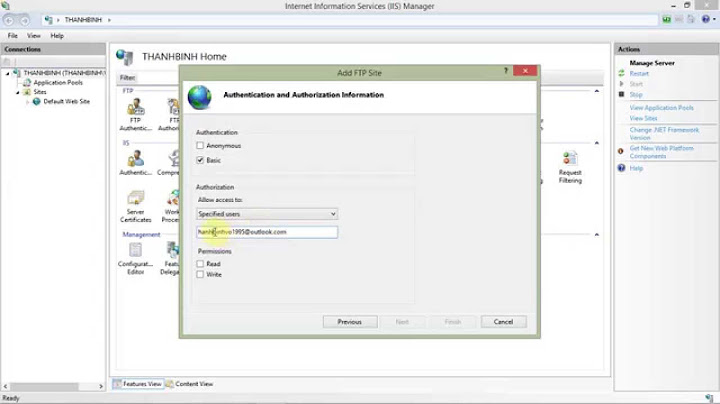 Hướng dẫn cấu hình ftp trên iis