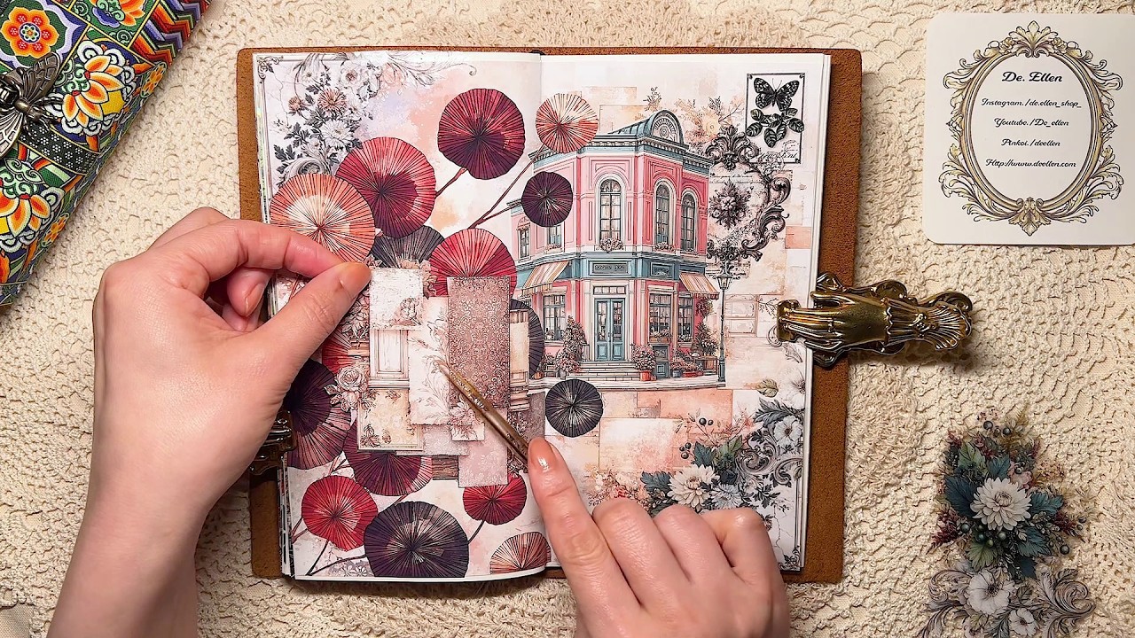 asmr 다꾸 | 예쁘게 자르고 오려서✂️ 다이어리꾸미기 활용꾸/ 디엘렌 #scrapbooking journaling collage ビンテージ コラージュ #greengarden