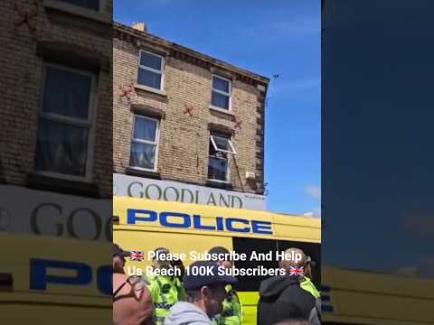 Illegal Migrant Shouts Abuse At Protesters 🇬🇧 #youtube #viral #trending #reels #news #shorts #fyp