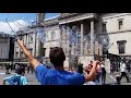 A street performer making bubblesTrafalgar Square London