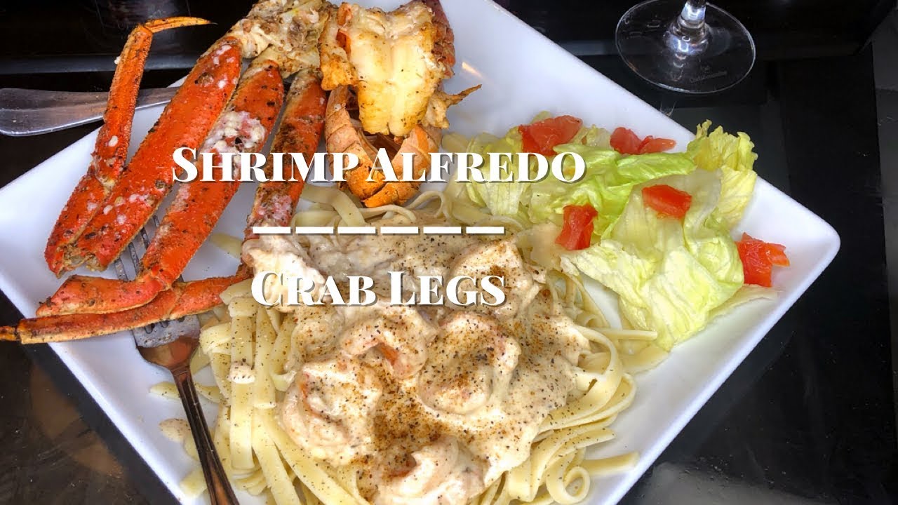 How To Make Creamy Shrimp Alfredo & Crab Legs YouTube