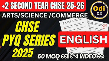ENGLISH PYQ  Mcqs (PART 2) for +2 nd year #chse #chseexam