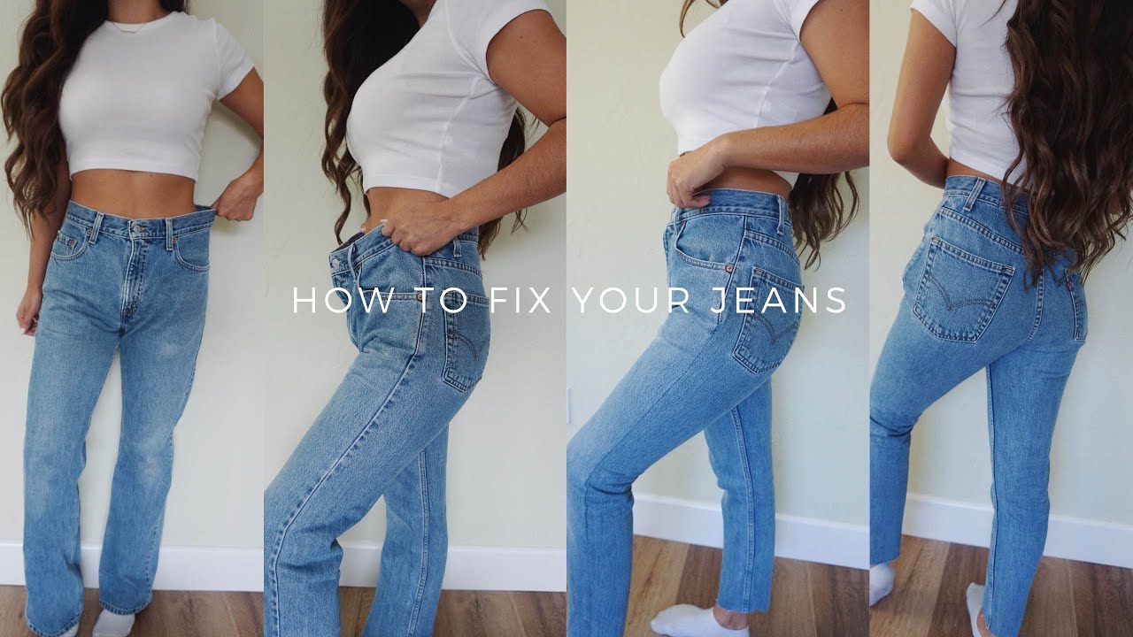 HOW TO FIX OVERSIZED JEANS THE RIGHT WAY | Thrift Flip//Vintage Levi’s ...