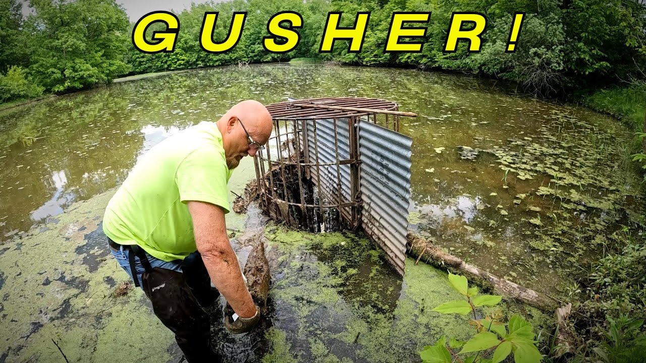 Underwater MONSTER Blocking This Lake Drain!  Full Release of Water.  #unclog #satisfying