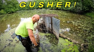 Underwater MONSTER Blocking This Lake Drain!  Full Release of Water.  #unclog #satisfying