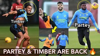 JURIEN TIMBER \& THOMAS PARTEY Join Arsenal Training Today AHEAD of NOTHINGHAM FOREST Clash