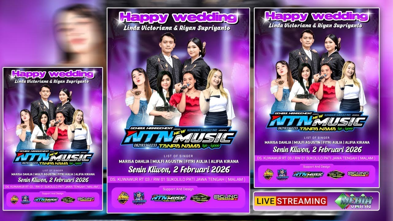 LIVE STREAMING NTN NEW MUSIC    DALAM RANGKA HAPPY WEDDING LINDA VICTORIANA & RIYAN SUPRIYANTO