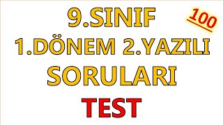 9.SINIF EDEBİYAT 1.DÖNEM 2.YAZILI SORULARI (TEST)