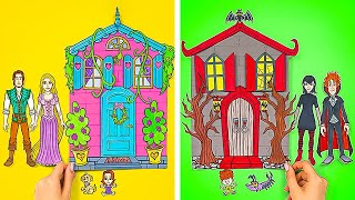 Casa da Princesa vs. Casa do Vampiro || Artesanato de papel facilmente!